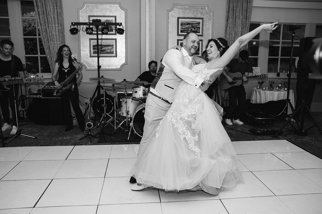Ben and Helen dancing to Iris by Goo Goo Dolls at Wood Hall wedding reception